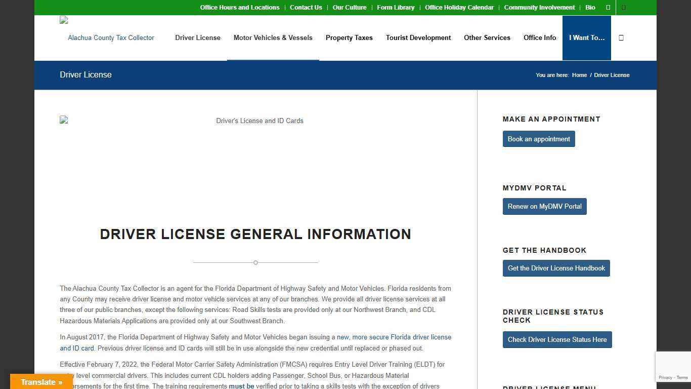 Driver License – Alachua County Tax Collector